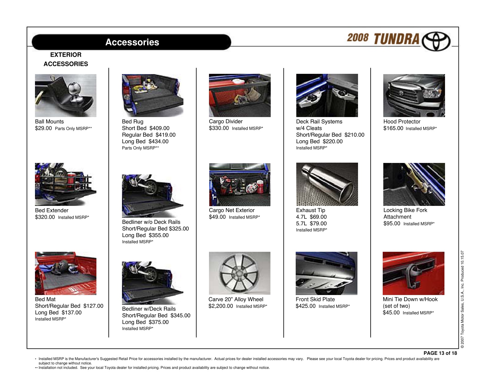 2008 Toyota Tundra RC 4x2 Brochure Page 14
